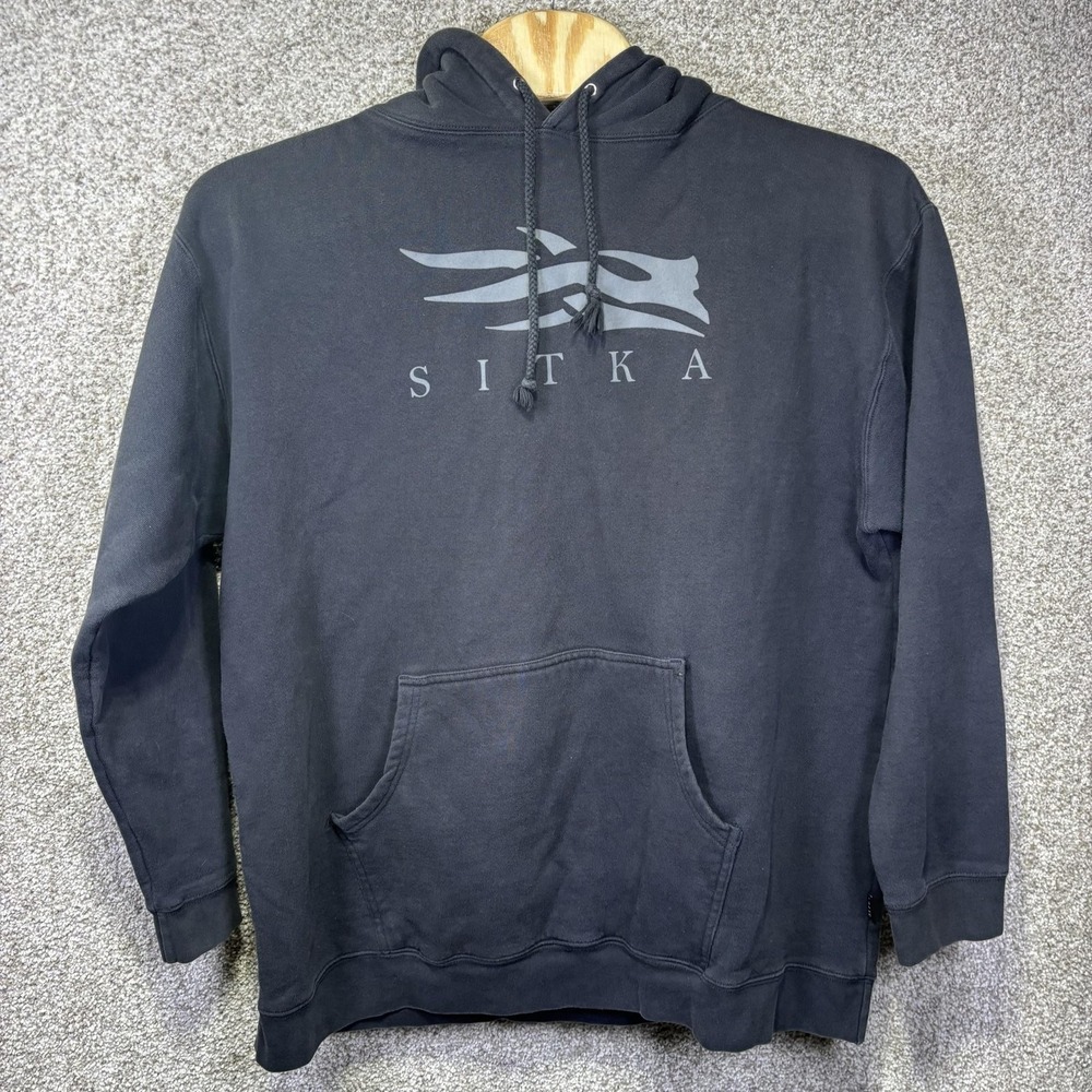 Sitka Hoodie Mens 2XL Gray Fleece Pullover Logo Sweatshirt Hunting Outdoor